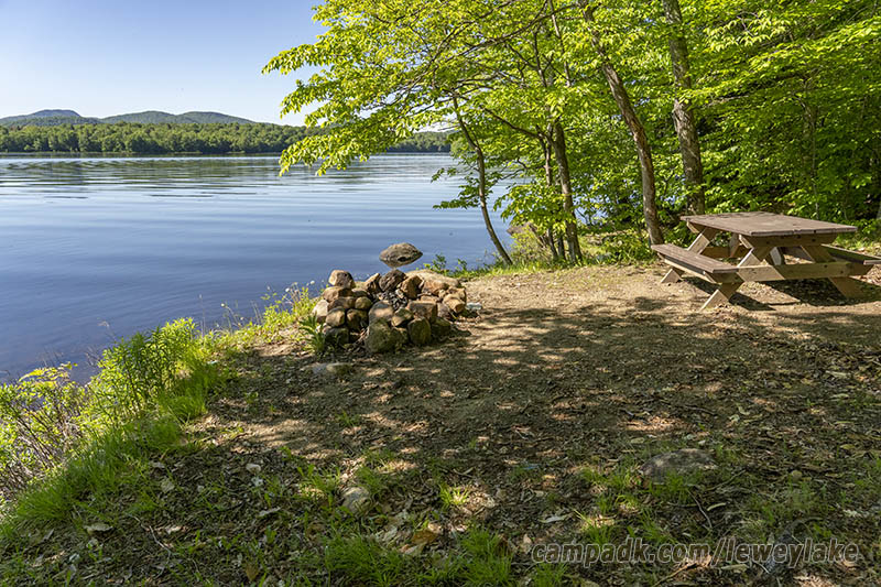 Campsite Photo of Site 3 at Lewey Lake Campground, New York - Cross Site View