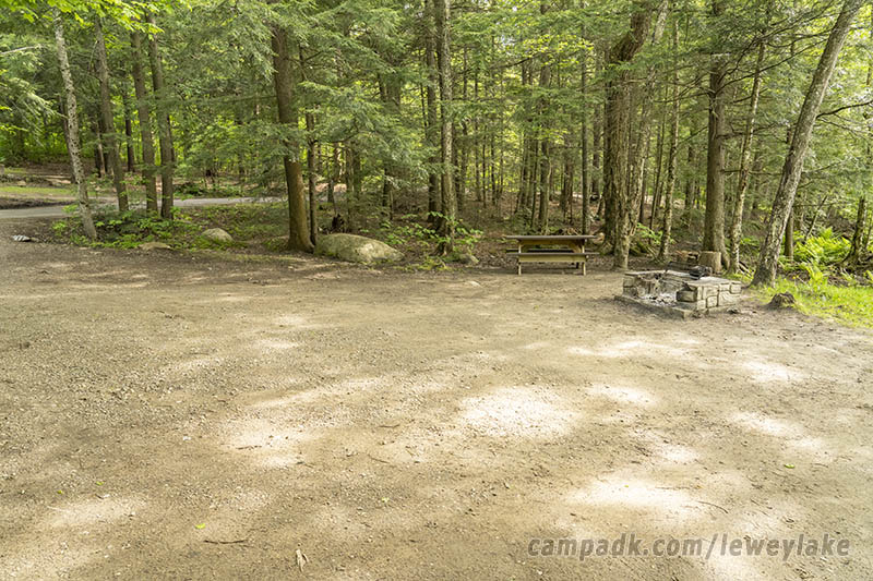 Campsite Photo of Site 111 at Lewey Lake Campground, New York - Cross Site View