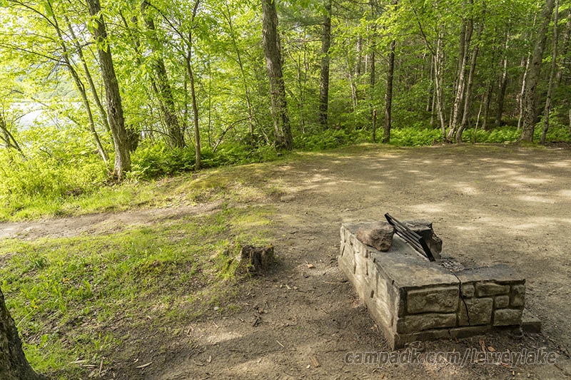 Campsite Photo of Site 111 at Lewey Lake Campground, New York - Cross Site View