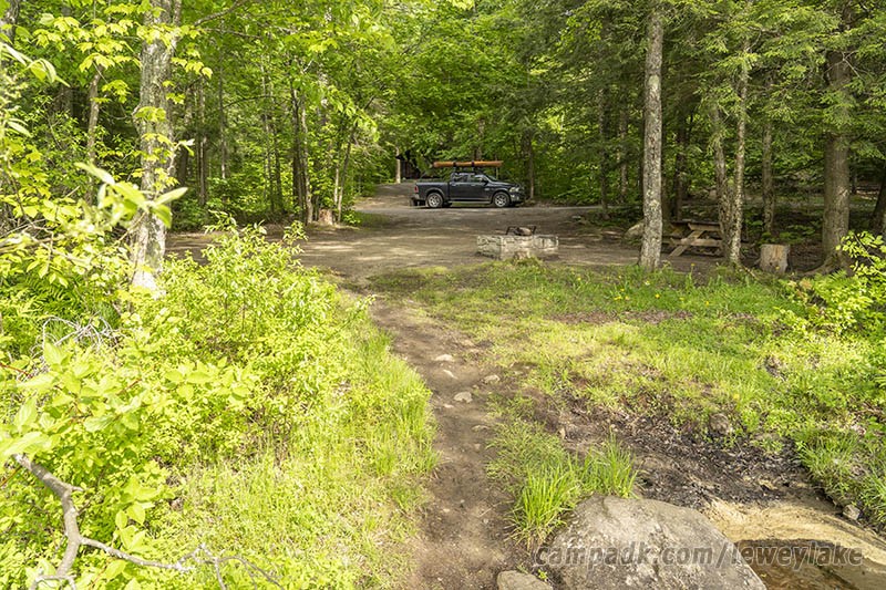 Campsite Photo of Site 111 at Lewey Lake Campground, New York - Returning Along Pathway from Water