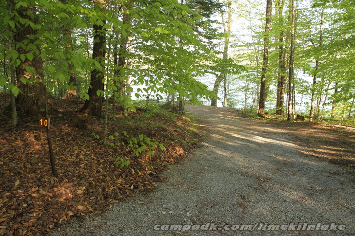 Campsite Photo of Site 10 at Limekiln Lake Campground, New York - Looking at Site from Road Sign Visible