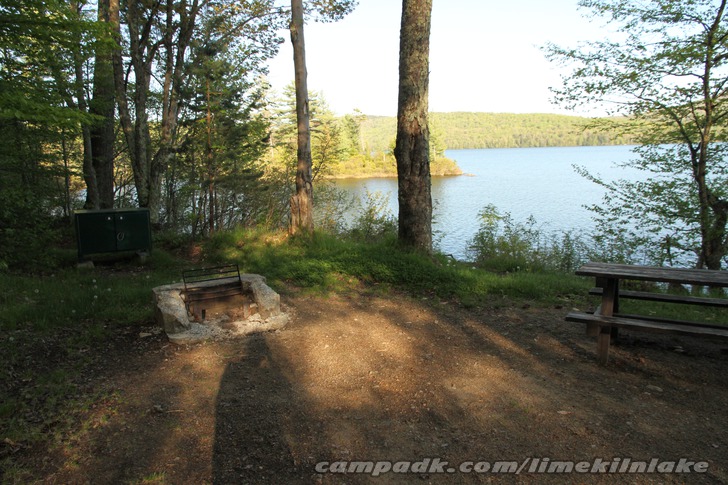 Campsite Photo of Site 10 at Limekiln Lake Campground, New York - Fireplace View