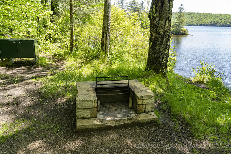 Campsite Photo of Site 10 at Limekiln Lake Campground, New York - Fireplace View