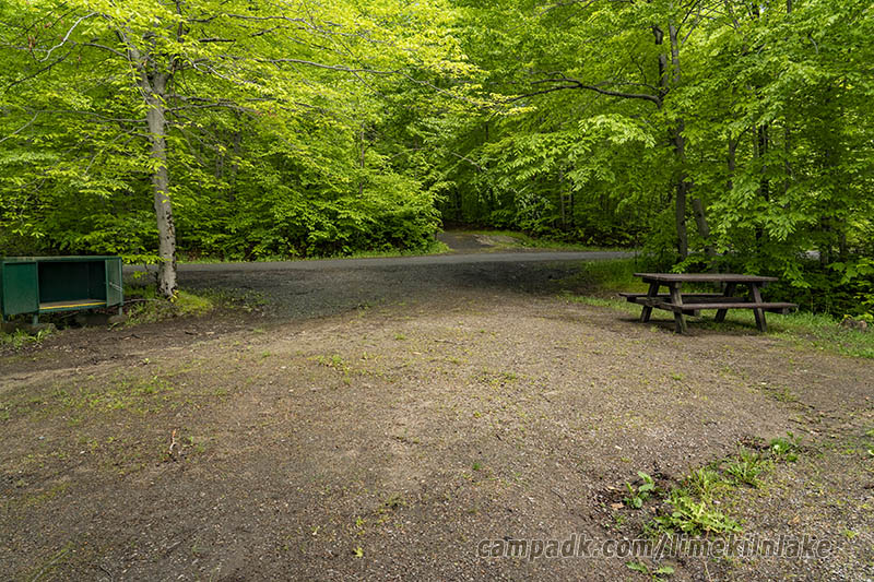 Campsite Photo of Site 162 at Limekiln Lake Campground, New York - Looking Back Towards Road