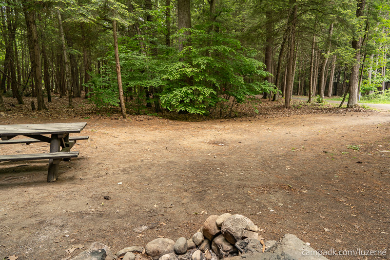 Campsite Photo of Site 78 at Luzerne Campground, New York - Cross Site View