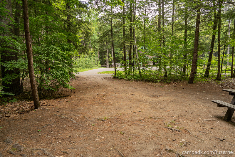 Campsite Photo of Site 78 at Luzerne Campground, New York - Looking Back Towards Road