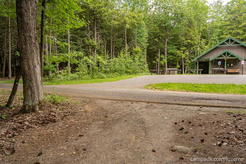Campsite Photo of Site 78 at Luzerne Campground, New York - Looking Back Towards Road