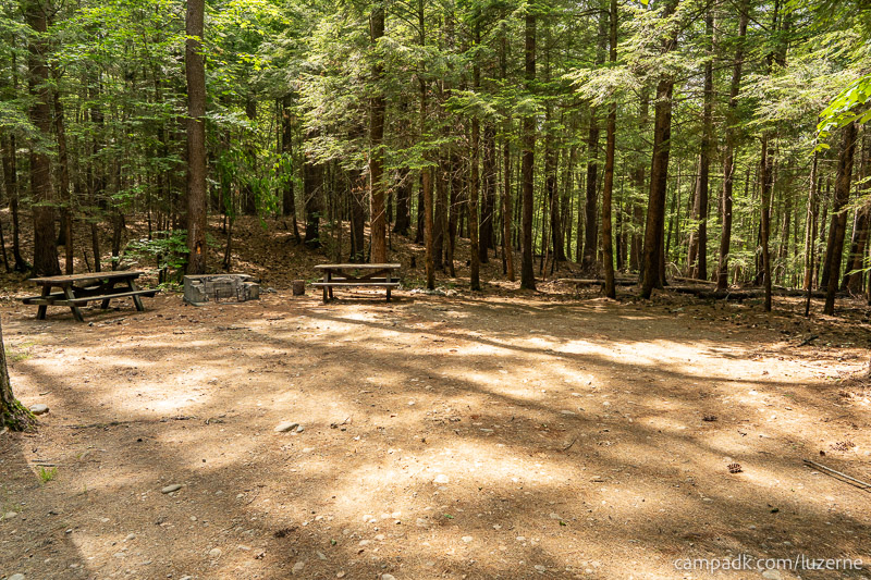 Campsite Photo of Site 138 at Luzerne Campground, New York - Looking at Site from Part Way In