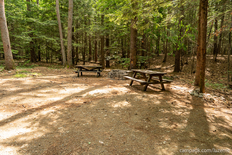 Campsite Photo of Site 138 at Luzerne Campground, New York - Cross Site View