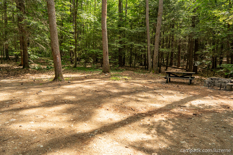 Campsite Photo of Site 138 at Luzerne Campground, New York - Cross Site View