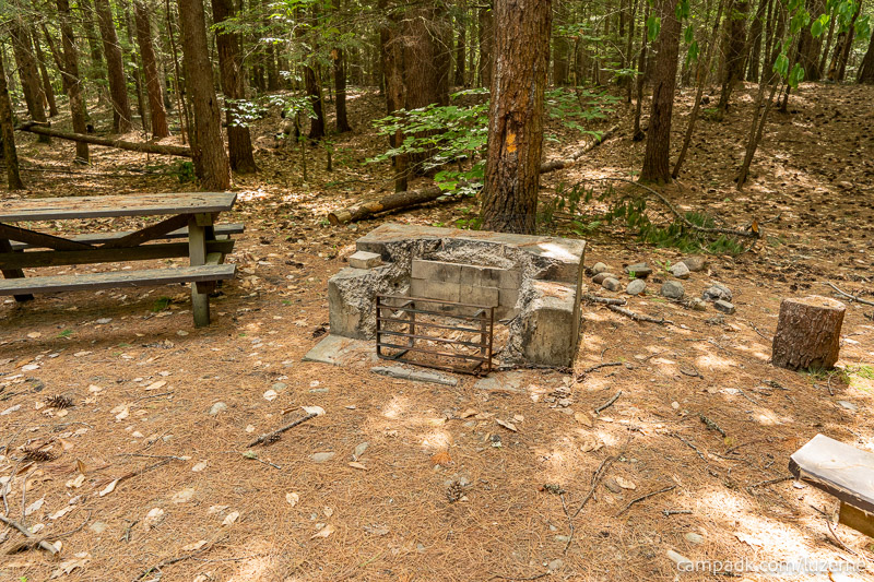 Campsite Photo of Site 138 at Luzerne Campground, New York - Fireplace View