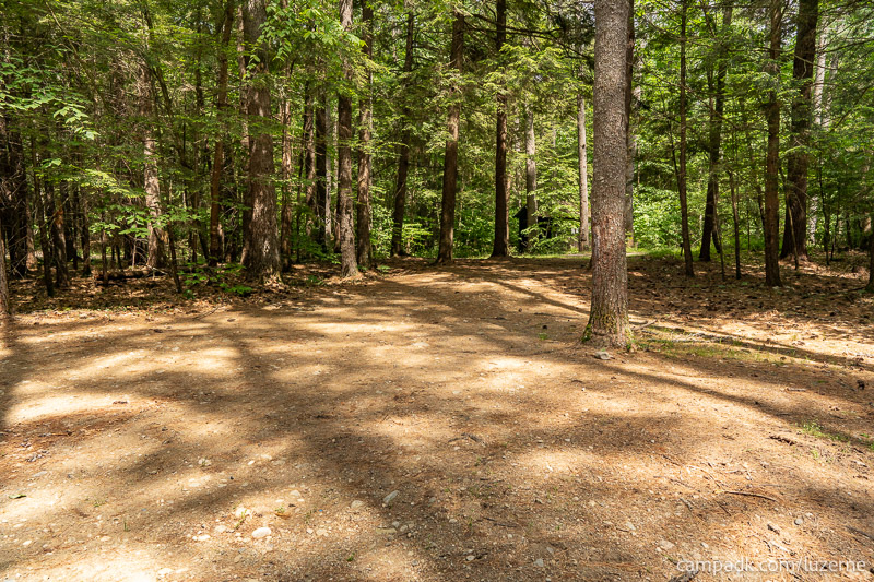 Campsite Photo of Site 138 at Luzerne Campground, New York - Looking Back Towards Road