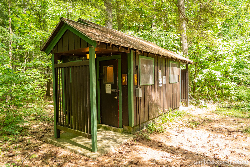 Campsite Photo of Site 138 at Luzerne Campground, New York - Washroom Across the Road