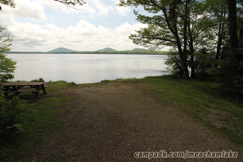 Campsite Photo of Site 166 at Meacham Lake Campground, New York - Shoreline and View