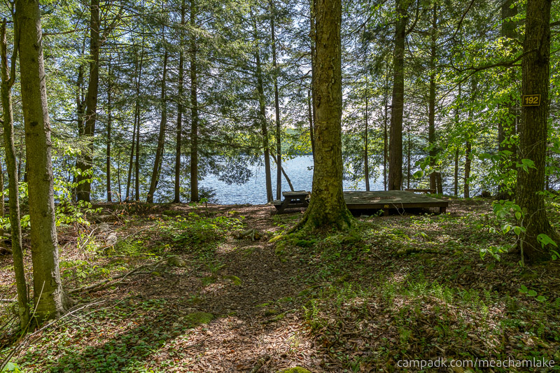 Campsite Photo of Site 192 at Meacham Lake Campground, New York - Looking at Site from Part Way In