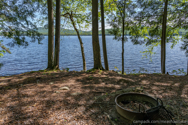 Campsite Photo of Site 192 at Meacham Lake Campground, New York - Fireplace View