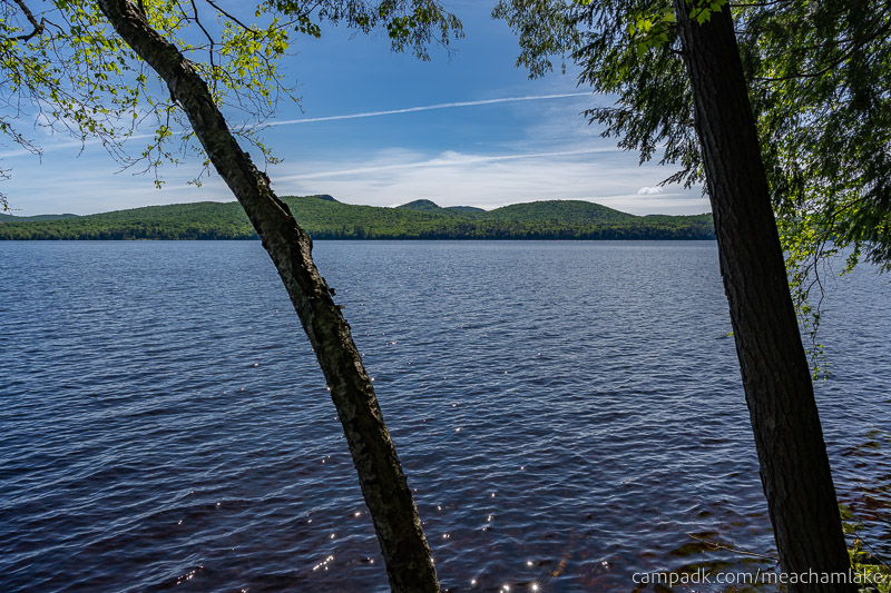 Campsite Photo of Site 192 at Meacham Lake Campground, New York - View from Shoreline