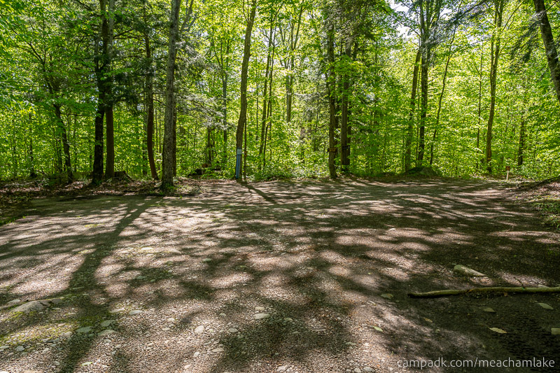 Campsite Photo of Site 192 at Meacham Lake Campground, New York - Looking Back Towards Road