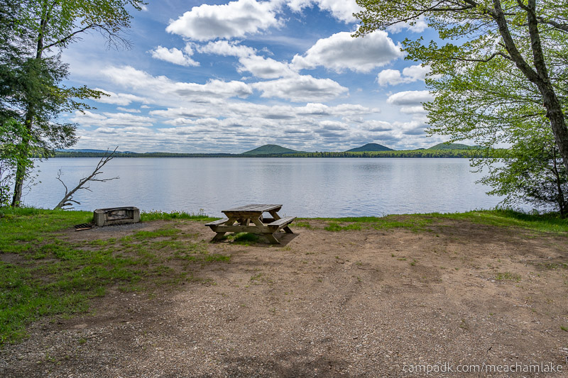 Campsite Photo of Site 166 at Meacham Lake Campground, New York - Looking at Site from Part Way In