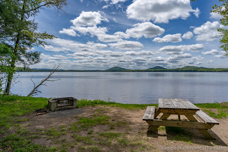 Campsite Photo of Site 166 at Meacham Lake Campground, New York - Looking at Site from Part Way In