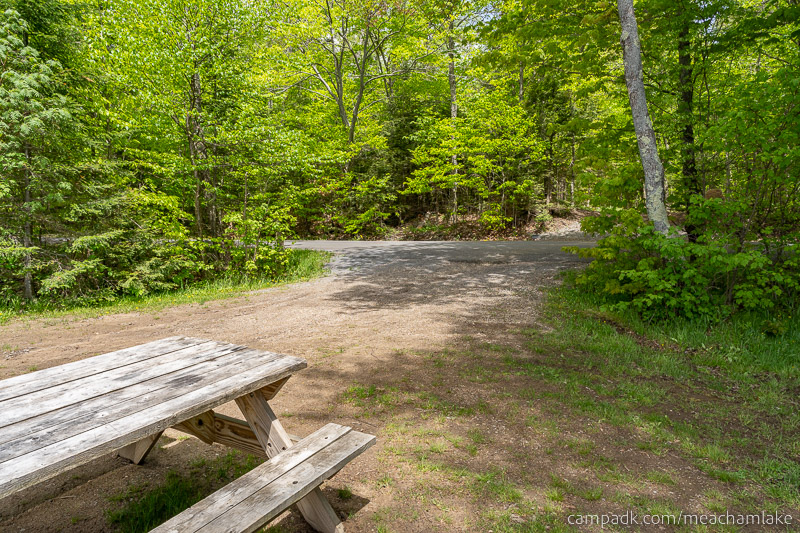 Campsite Photo of Site 166 at Meacham Lake Campground, New York - Looking Back Towards Road