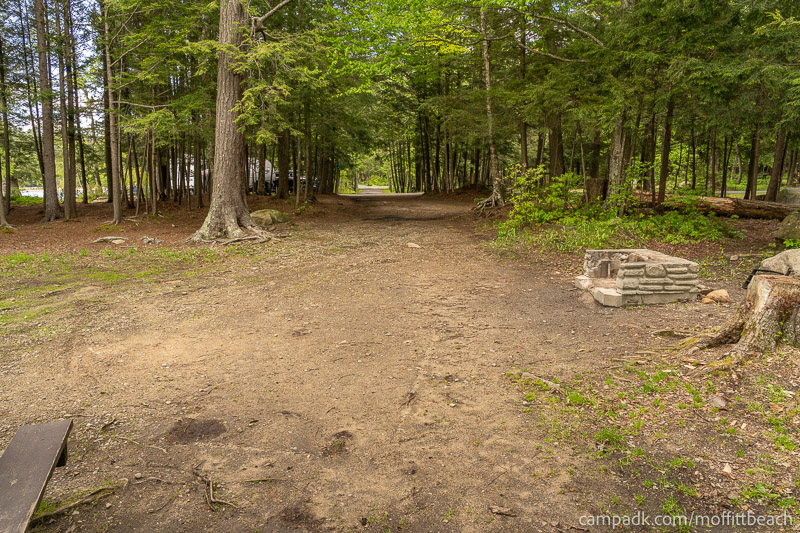 Campsite Photo of Site 118 at Moffitt Beach Campground, New York - Looking Back Towards Road