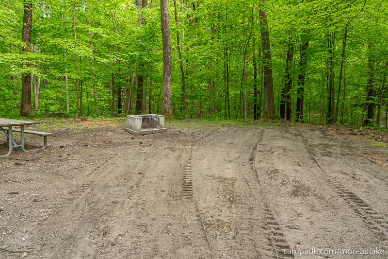 Campsite Photo of Site 83 at Moreau Lake State Park, New York - Looking at Site from Part Way In