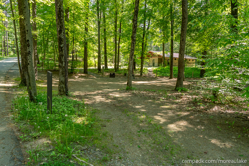 Campsite Photo of Site 28 at Moreau Lake State Park, New York - Looking at Site from Road