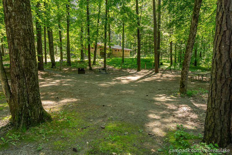 Campsite Photo of Site 28 at Moreau Lake State Park, New York - Looking at Site from Road