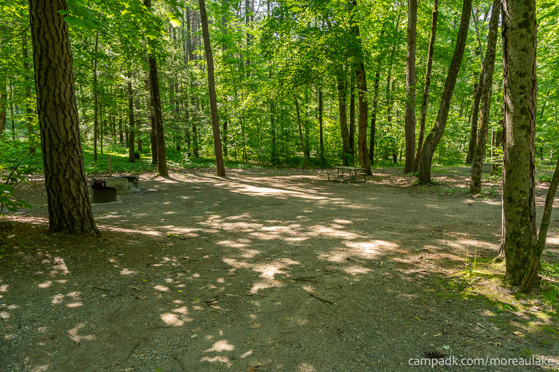 Campsite Photo of Site 28 at Moreau Lake State Park, New York - Looking at Site from Road
