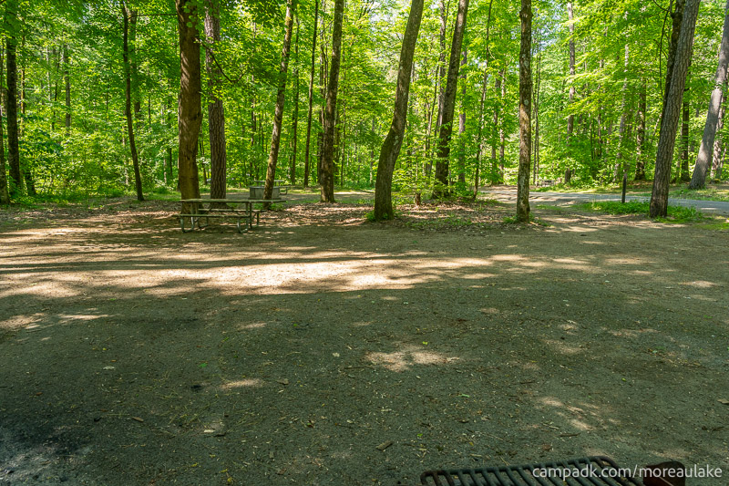 Campsite Photo of Site 28 at Moreau Lake State Park, New York - Cross Site View