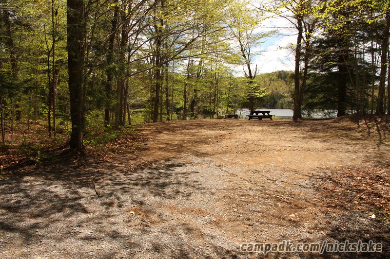 Campsite Photo of Site 112 at Nicks Lake Campground, New York - Looking at Site from Road