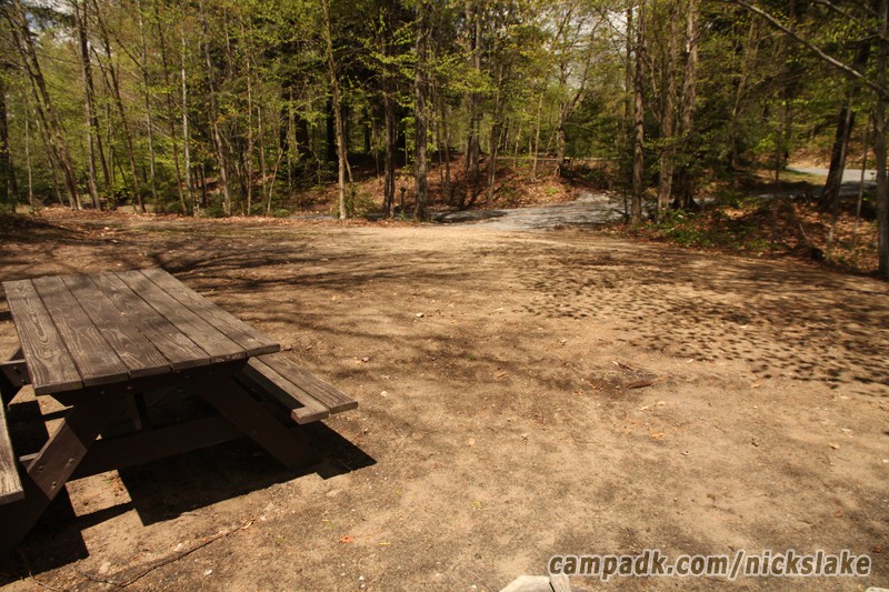 Campsite Photo of Site 112 at Nicks Lake Campground, New York - Looking Back Towards Road