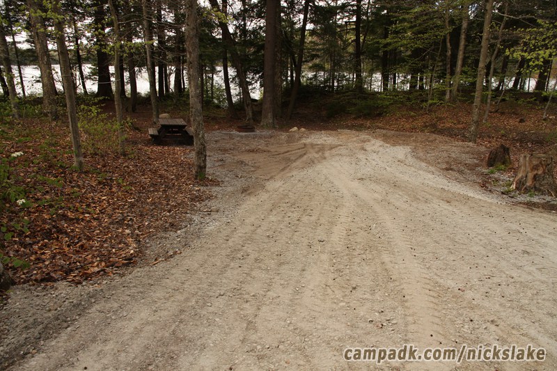Campsite Photo of Site 70 at Nicks Lake Campground, New York - Looking at Site from Road