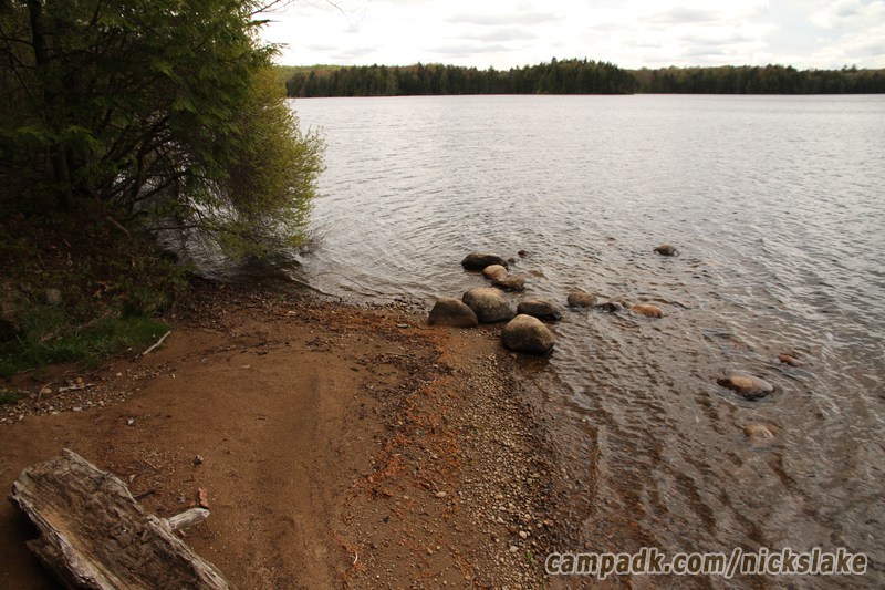 Campsite Photo of Site 70 at Nicks Lake Campground, New York - Shoreline and View