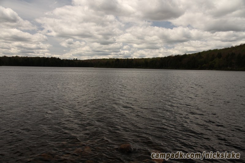 Campsite Photo of Site 70 at Nicks Lake Campground, New York - View from Shoreline