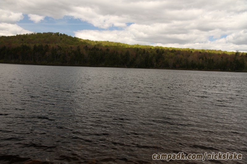 Campsite Photo of Site 70 at Nicks Lake Campground, New York - View from Shoreline