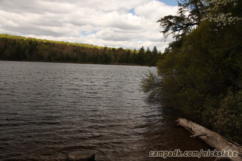 Campsite Photo of Site 70 at Nicks Lake Campground, New York - View from Shoreline