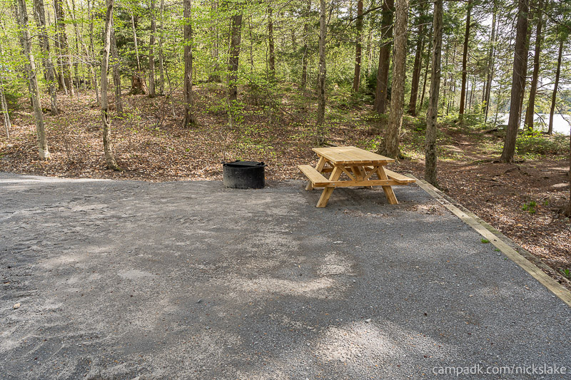 Campsite Photo of Site 70 at Nicks Lake Campground, New York - Cross Site View
