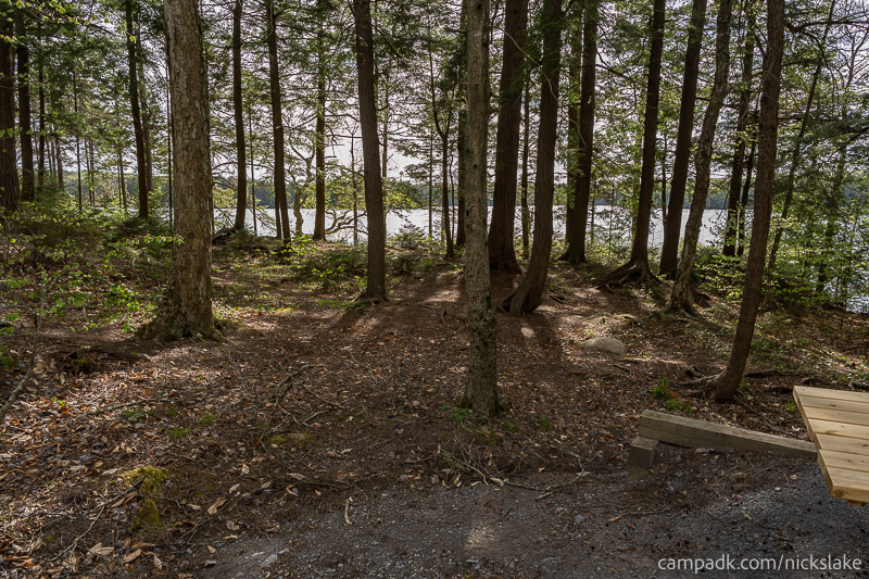Campsite Photo of Site 70 at Nicks Lake Campground, New York - Pathway Down to Water