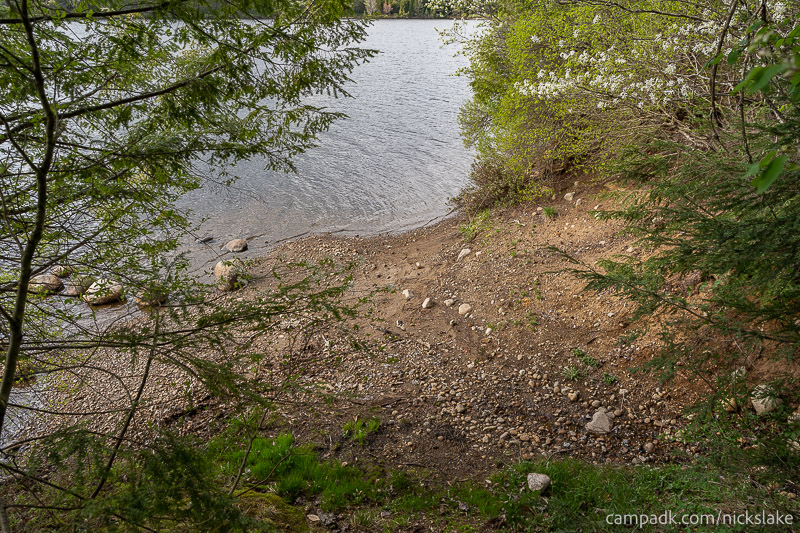 Campsite Photo of Site 70 at Nicks Lake Campground, New York - Shoreline