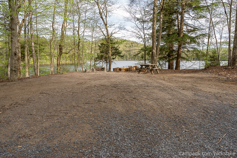 Campsite Photo of Site 112 at Nicks Lake Campground, New York - Looking at Site from Part Way In
