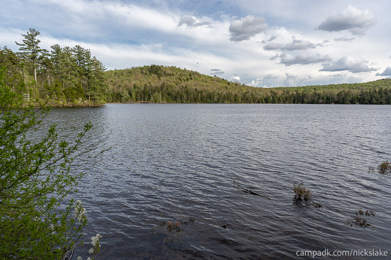Campsite Photo of Site 112 at Nicks Lake Campground, New York - View from Shoreline