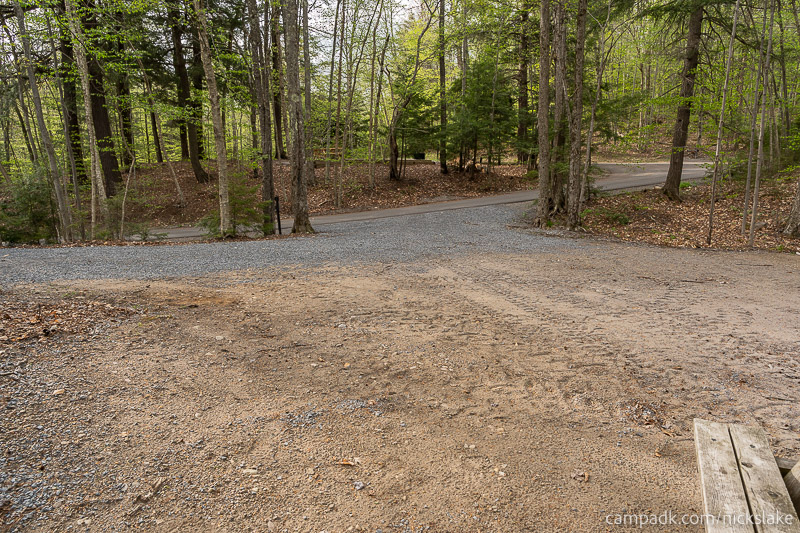 Campsite Photo of Site 112 at Nicks Lake Campground, New York - Looking Back Towards Road