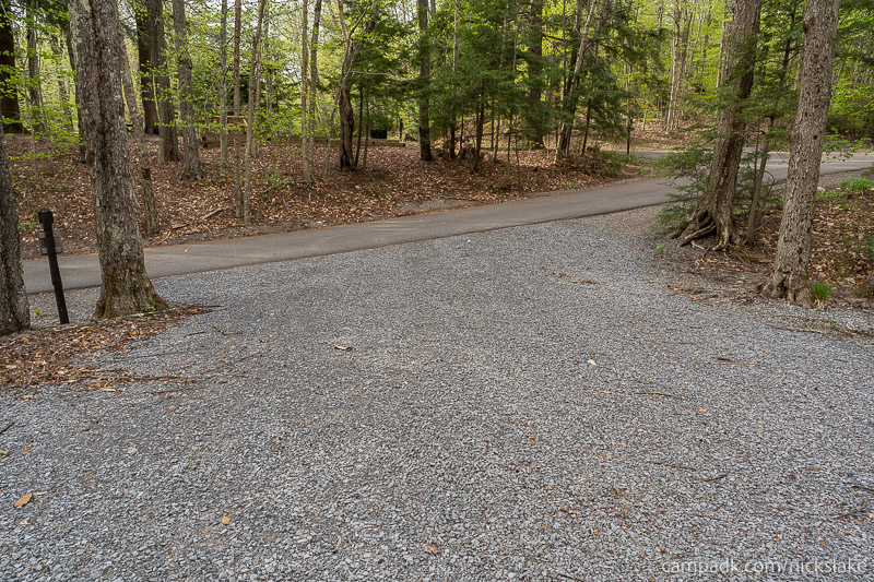 Campsite Photo of Site 112 at Nicks Lake Campground, New York - Looking Back Towards Road