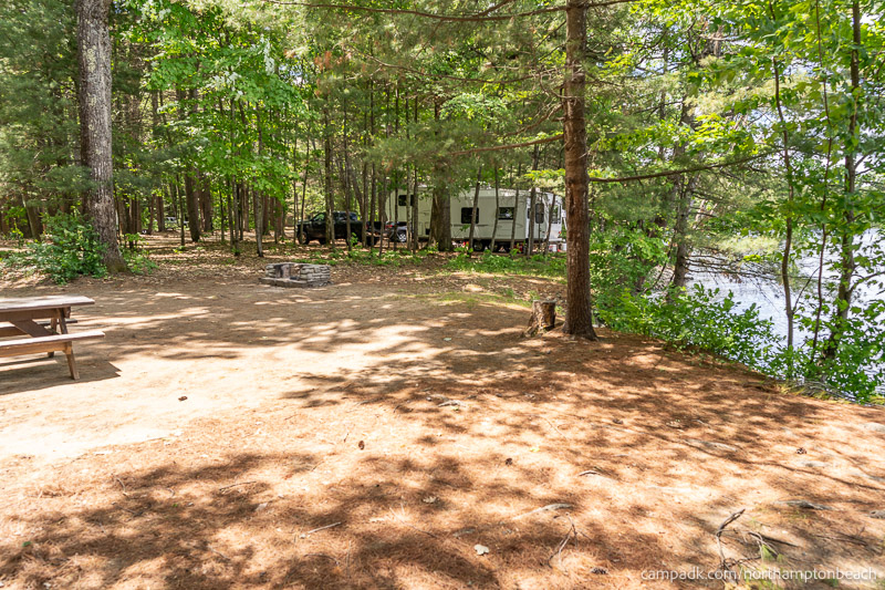 Campsite Photo of Site 74 at Northampton Beach Campground, New York - Cross Site View