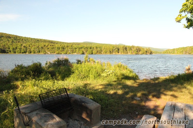 Campsite Photo of Site 150 at North South Lake Campground, New York - Fireplace View