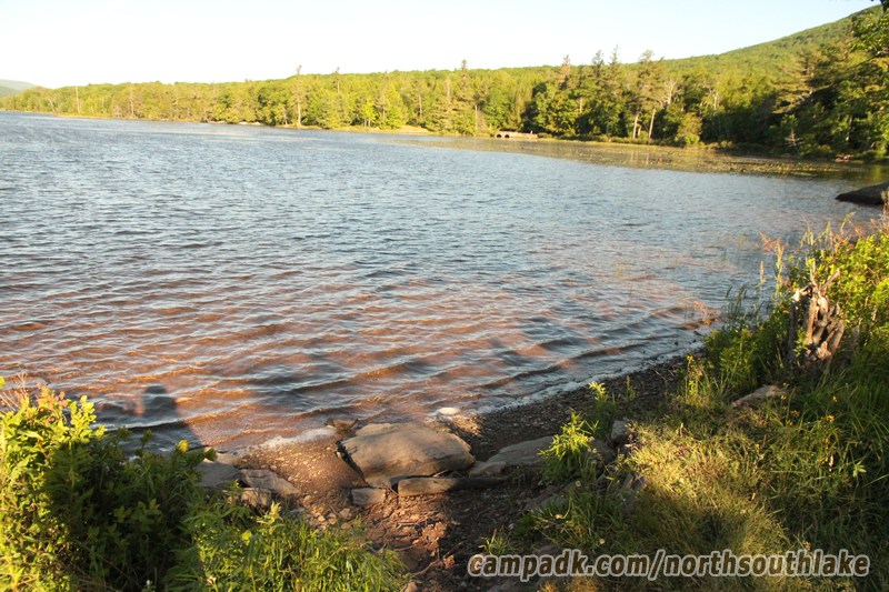 Campsite Photo of Site 150 at North South Lake Campground, New York - Shoreline and View