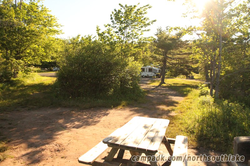 Campsite Photo of Site 150 at North South Lake Campground, New York - Looking Back Towards Road