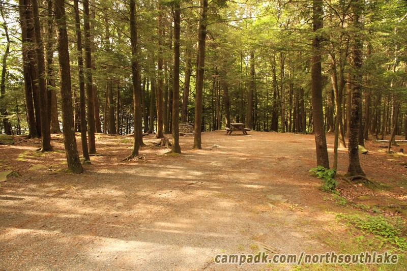Campsite Photo of Site 63 at North South Lake Campground, New York - Looking at Site from Part Way In